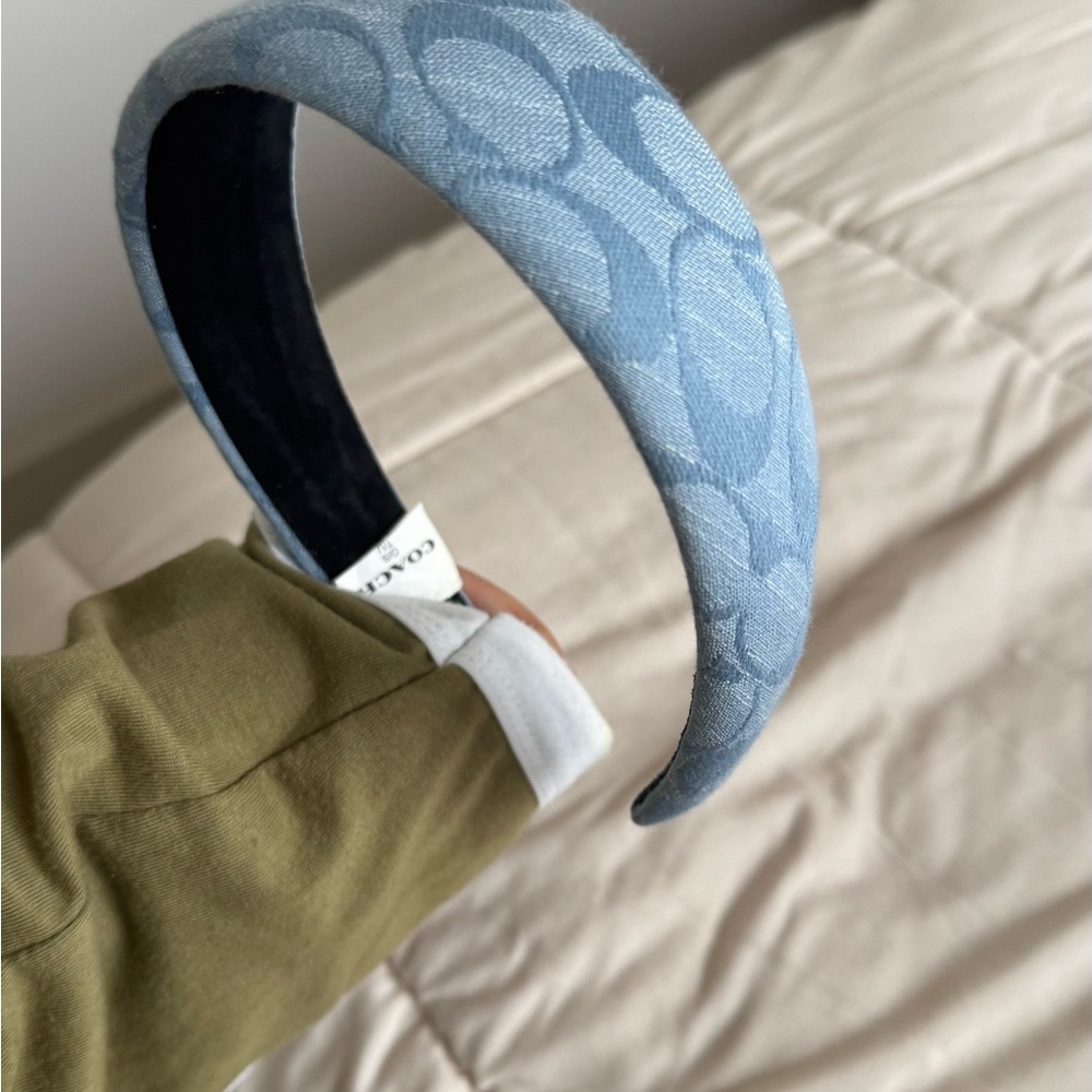Coach Light Blue Textured Headband